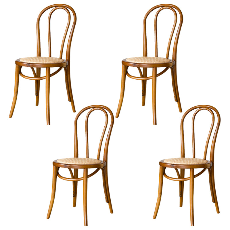 Sillas modernas de madera maciza de haya, juego de sillas laterales con respaldo Windsor para comedor y cocina