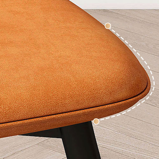 Silla lateral de comedor de metal contemporáneo, silla individual con respaldo sólido sin brazos