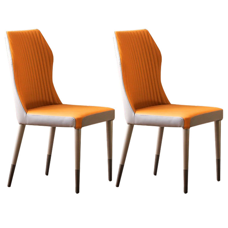 Sillas de comedor de metal de estilo moderno, sillas laterales sin brazos con respaldo lateral para cocina