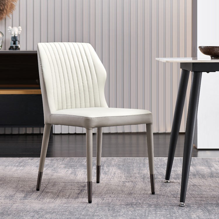 Sillas de comedor de metal de estilo moderno, sillas laterales sin brazos con respaldo lateral para cocina