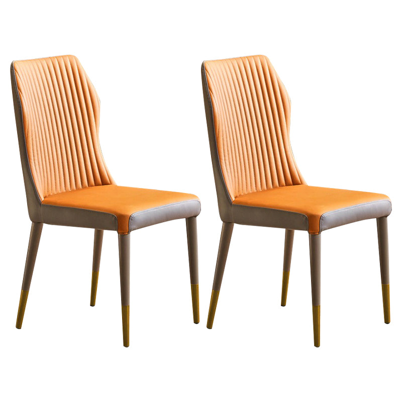 Sillas de comedor de metal de estilo moderno, sillas laterales sin brazos con respaldo lateral para cocina