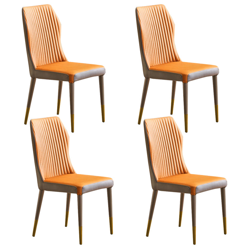 Sillas de comedor de metal de estilo moderno, sillas laterales sin brazos con respaldo lateral para cocina