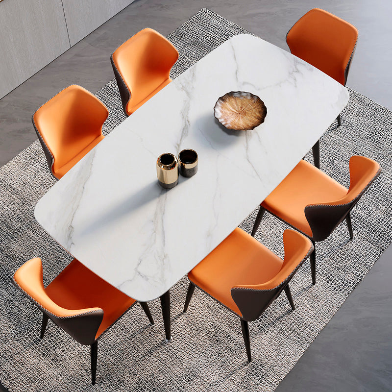 Silla de comedor de metal de estilo contemporáneo, silla lateral sin brazos con respaldo lateral para cocina