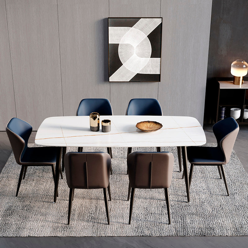 Silla de comedor de metal de estilo contemporáneo, silla lateral sin brazos con respaldo lateral para cocina
