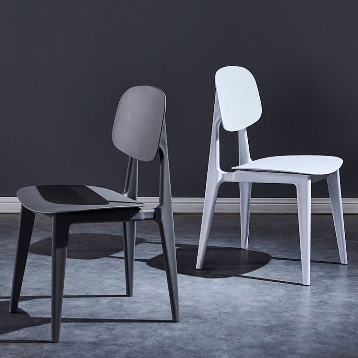 Minimalist Style Open Back Dining Side Chairs Plastic Dining Armless Chairs for Home