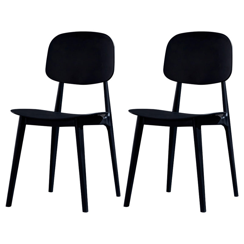 Minimalist Style Open Back Dining Side Chairs Plastic Dining Armless Chairs for Home