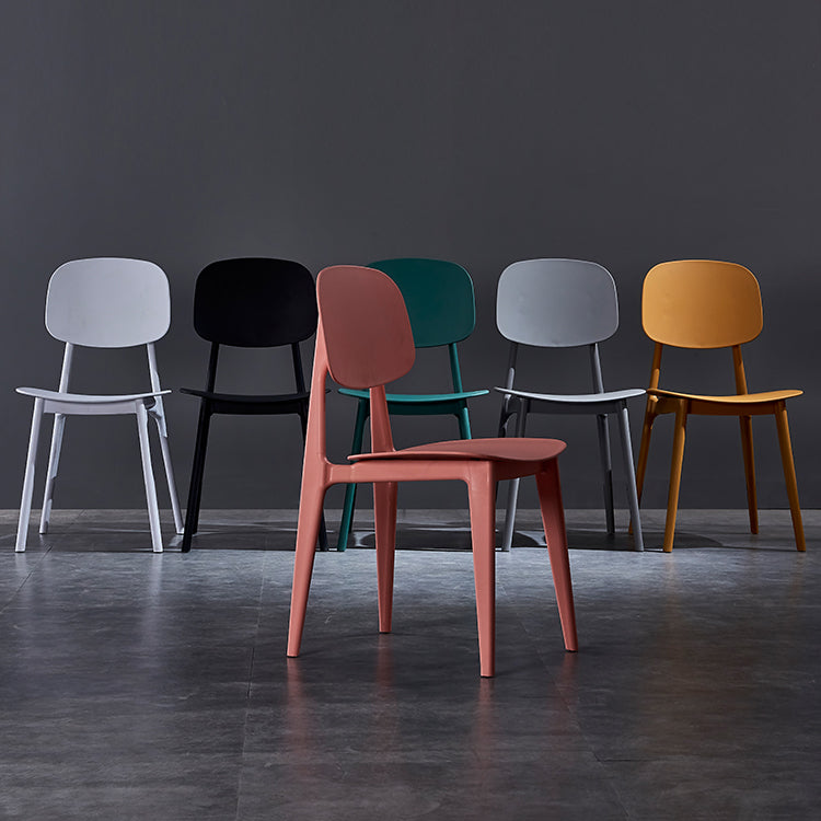 Minimalist Style Open Back Dining Side Chairs Plastic Dining Armless Chairs for Home