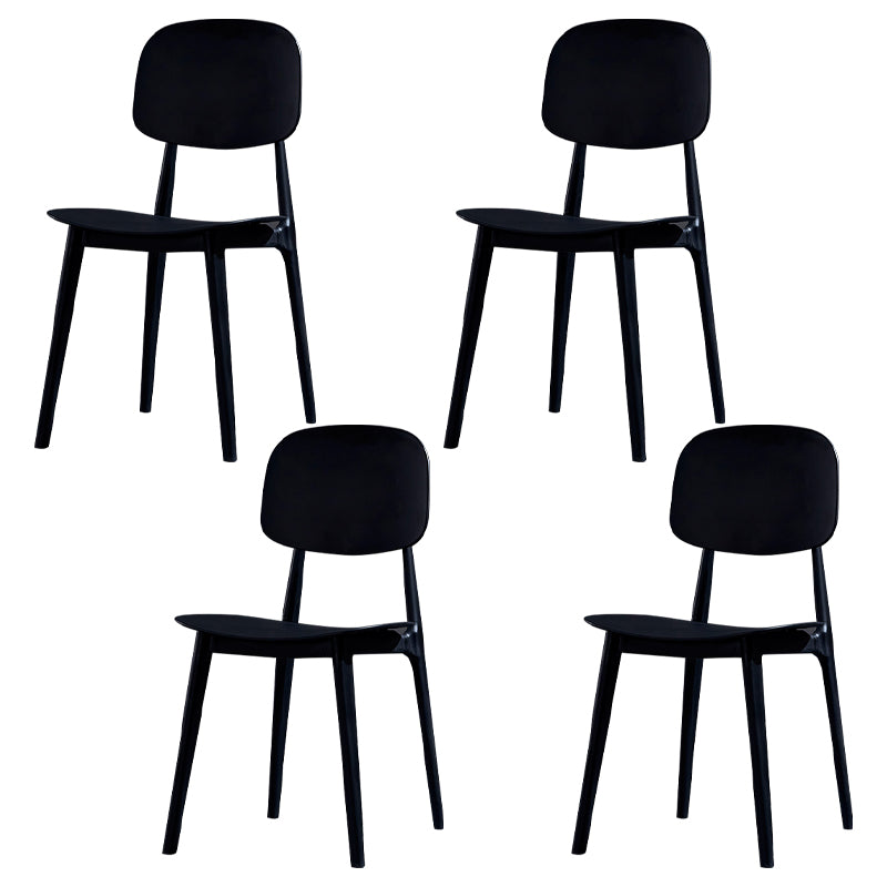 Minimalist Style Open Back Dining Side Chairs Plastic Dining Armless Chairs for Home