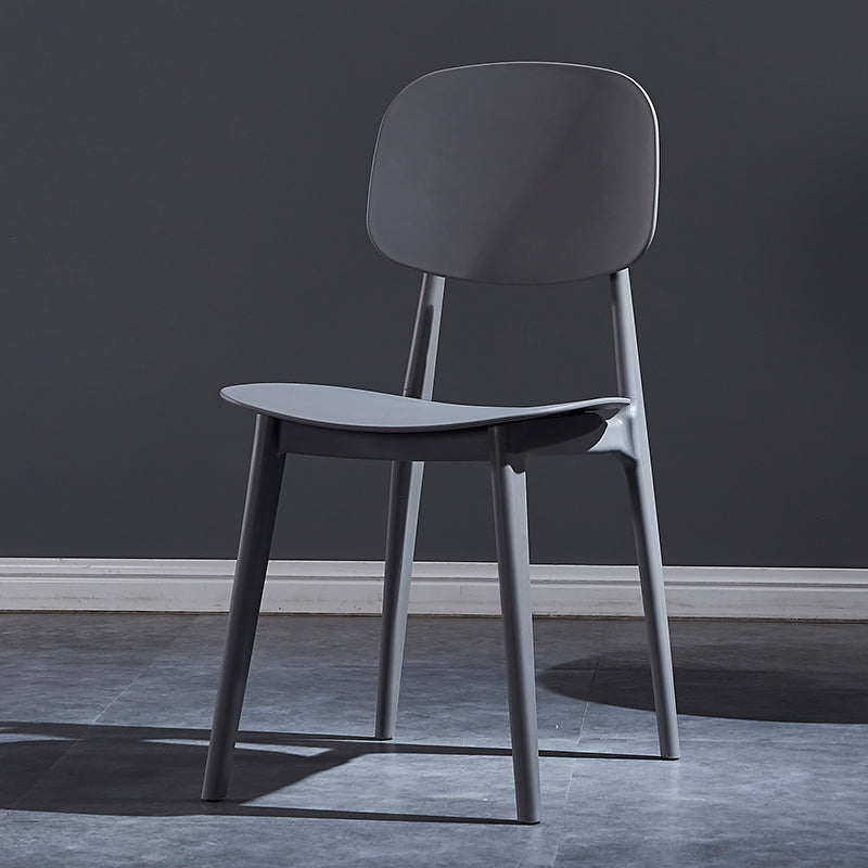Minimalist Style Open Back Dining Side Chairs Plastic Dining Armless Chairs for Home