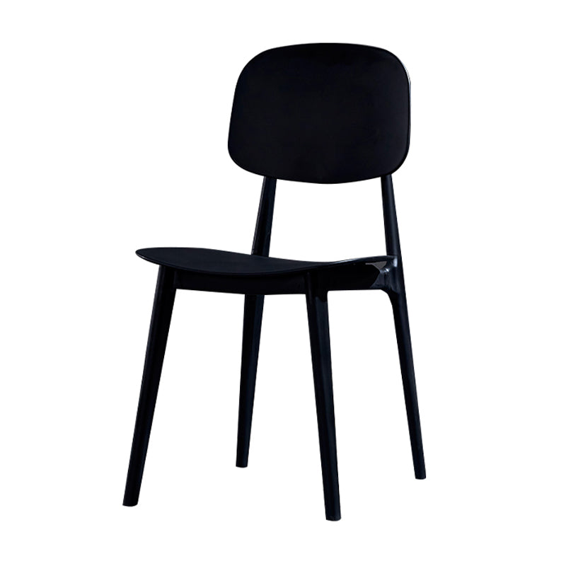 Minimalist Style Open Back Dining Side Chairs Plastic Dining Armless Chairs for Home