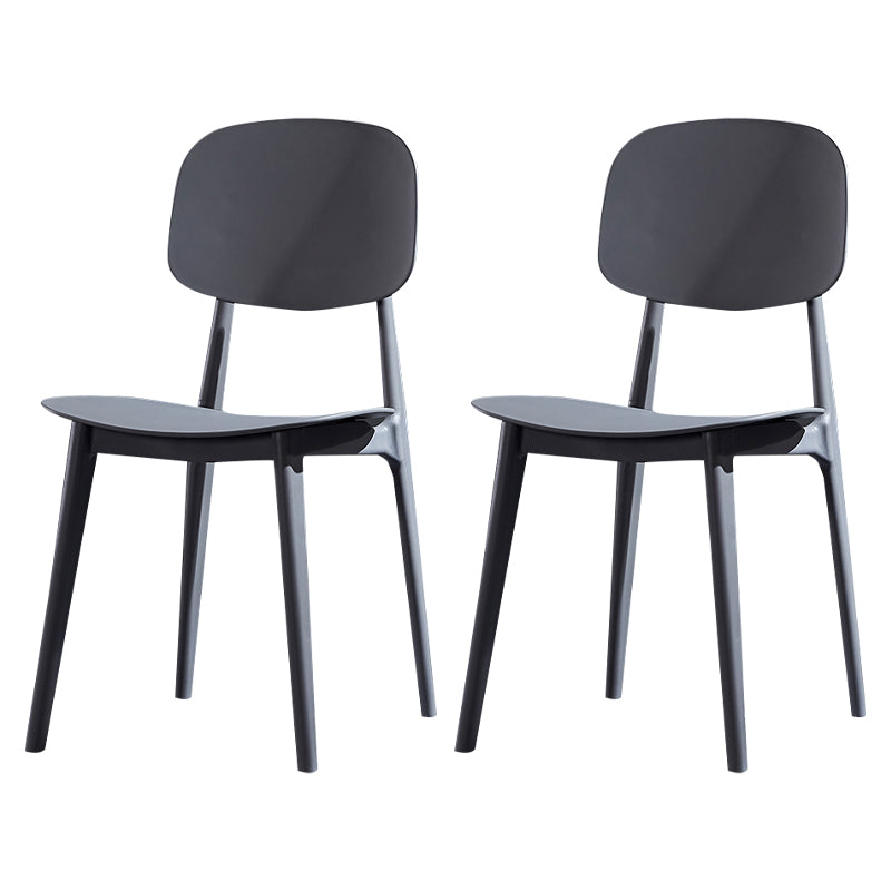 Minimalist Style Open Back Dining Side Chairs Plastic Dining Armless Chairs for Home