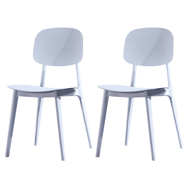 Minimalist Style Open Back Dining Side Chairs Plastic Dining Armless Chairs for Home