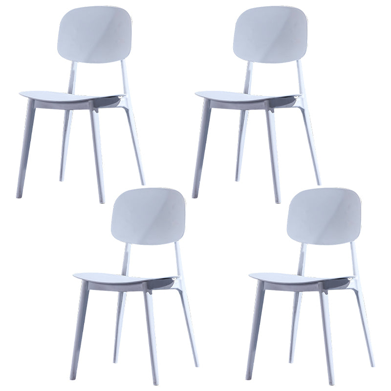 Minimalist Style Open Back Dining Side Chairs Plastic Dining Armless Chairs for Home