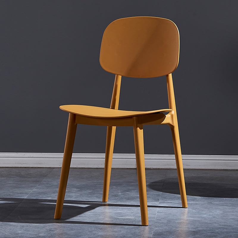 Minimalist Style Open Back Dining Side Chairs Plastic Dining Armless Chairs for Home