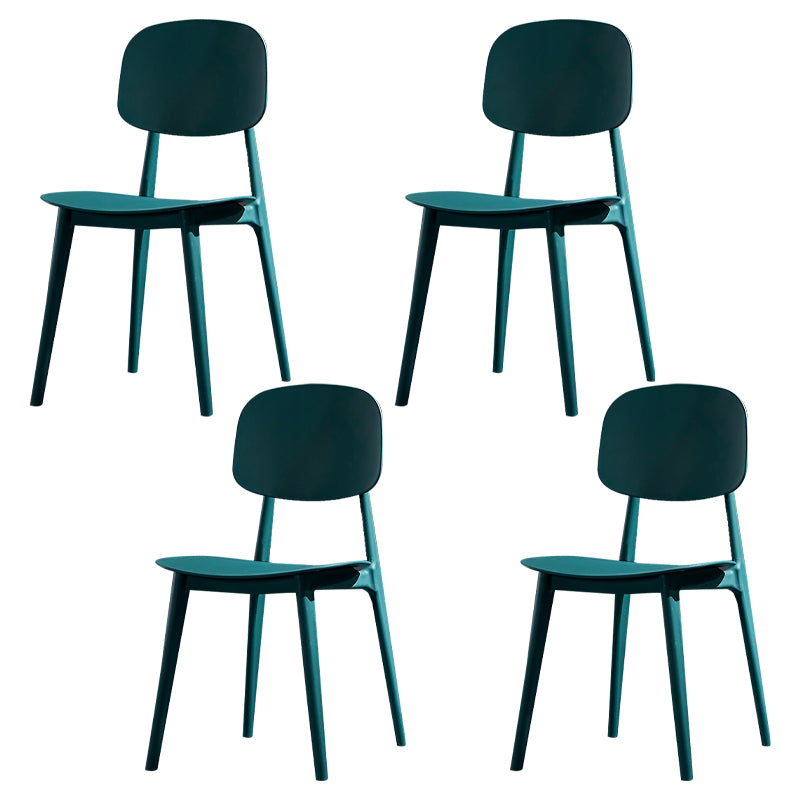Minimalist Style Open Back Dining Side Chairs Plastic Dining Armless Chairs for Home