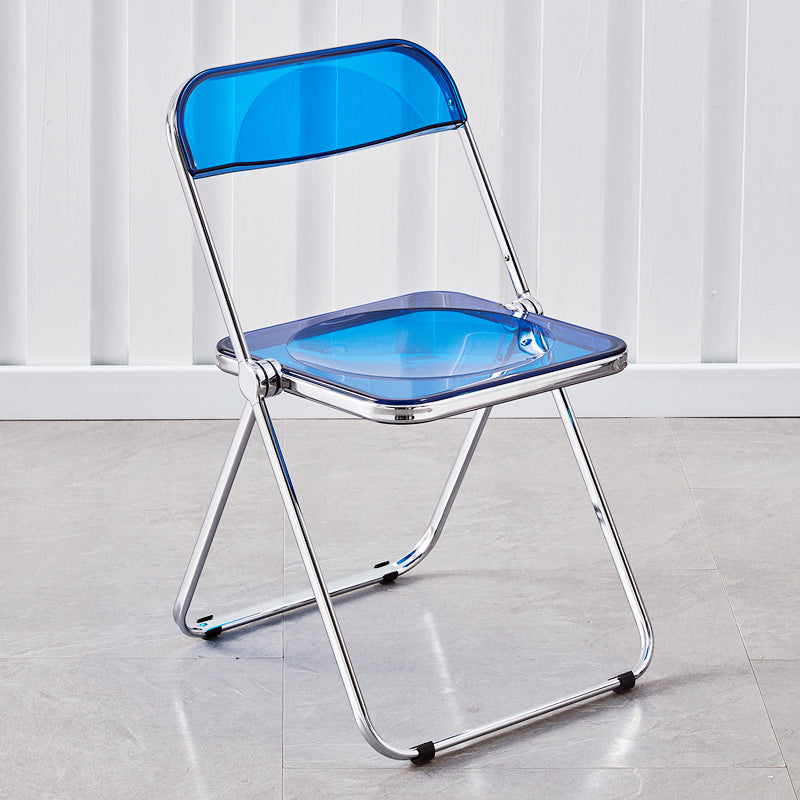 Moderne metalen indoor-outdoor stoel armloze open rug enkele eetkamerstoel