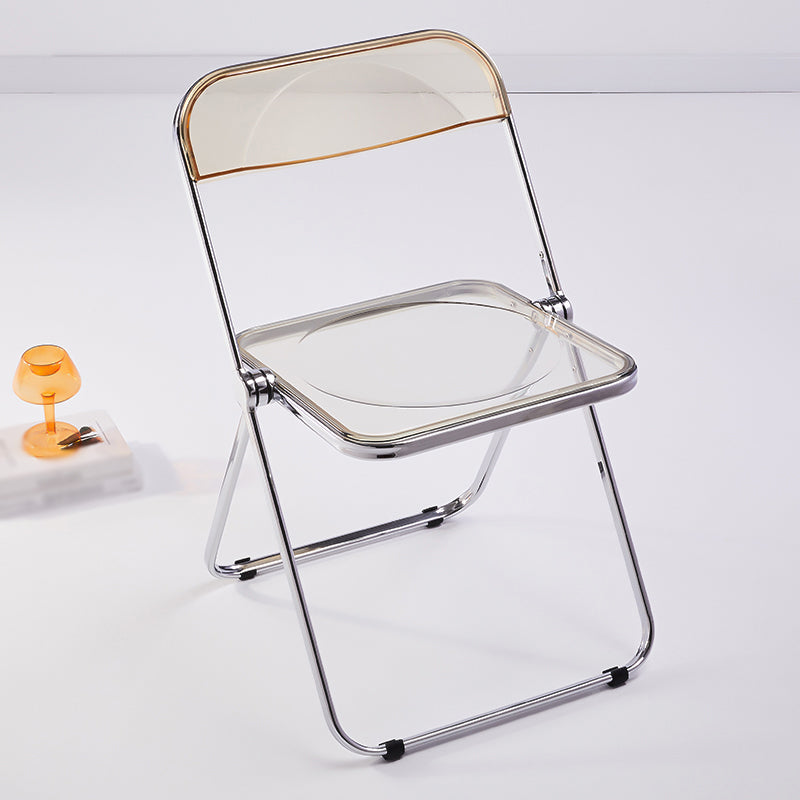 Moderne metalen indoor-outdoor stoel armloze open rug enkele eetkamerstoel