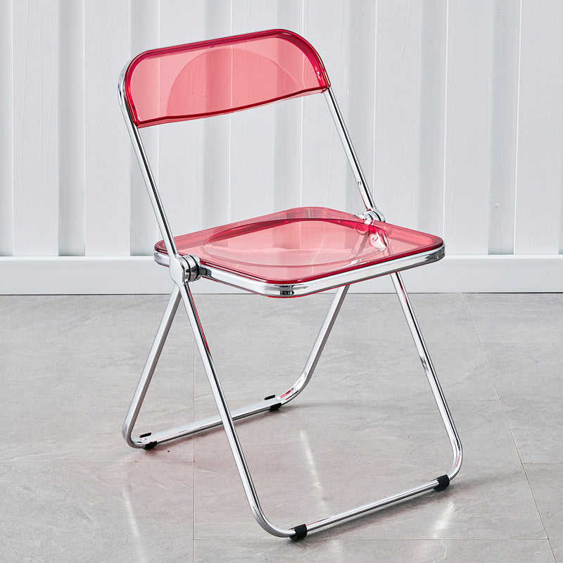 Moderne metalen indoor-outdoor stoel armloze open rug enkele eetkamerstoel