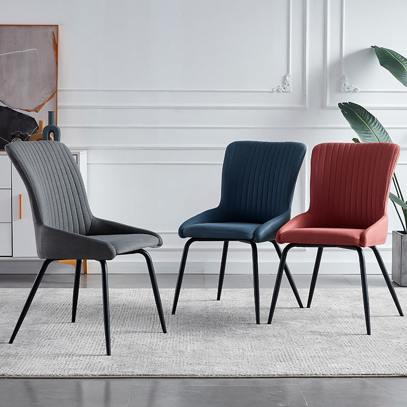 Silla de comedor de metal de estilo moderno, silla lateral con brazo de comedor para cocina