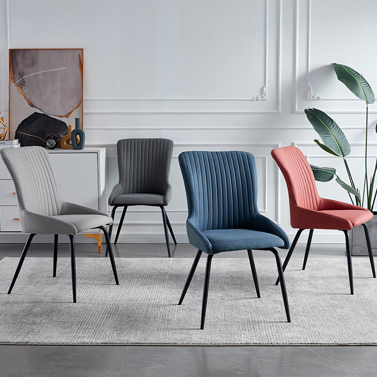 Silla de comedor de metal de estilo moderno, silla lateral con brazo de comedor para cocina