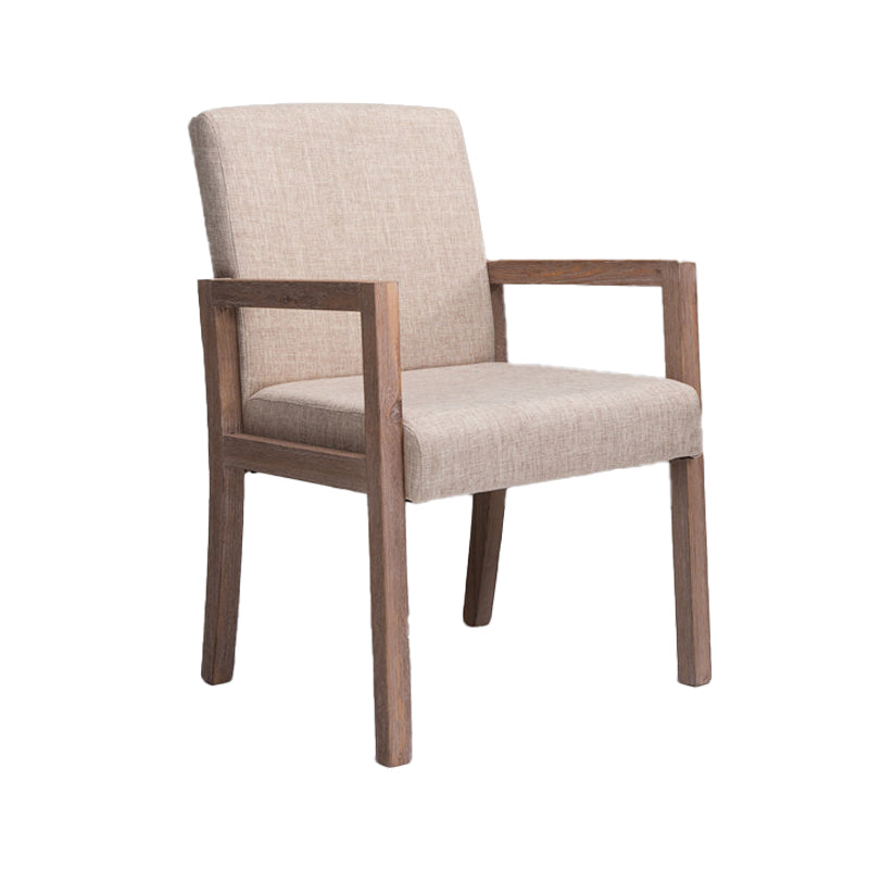 Sillón estilo campestre tapizado con respaldo sólido sillón individual de comedor