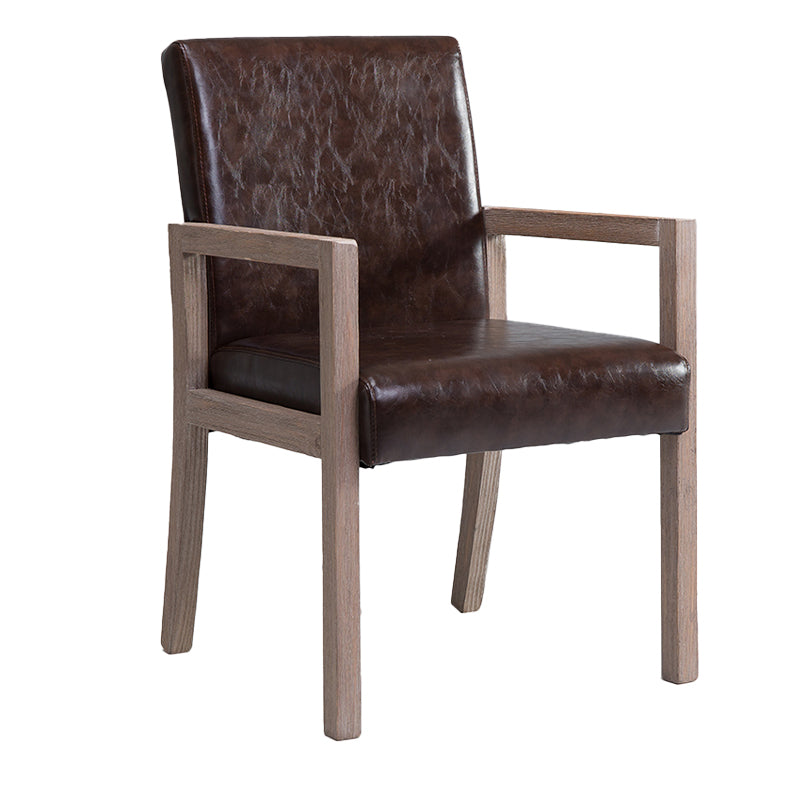 Sillón estilo campestre tapizado con respaldo sólido sillón individual de comedor
