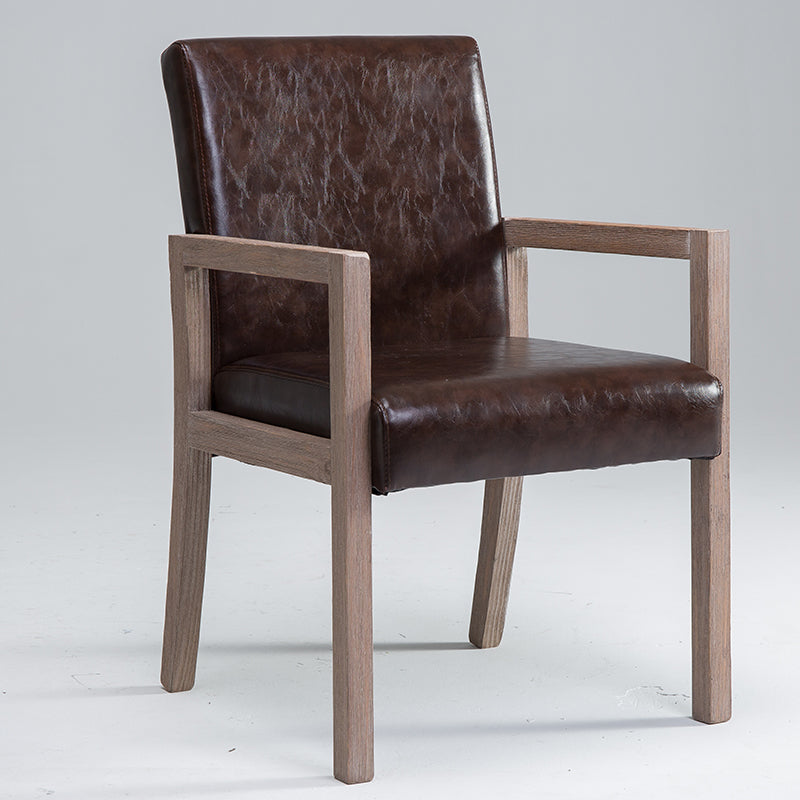 Sillón estilo campestre tapizado con respaldo sólido sillón individual de comedor