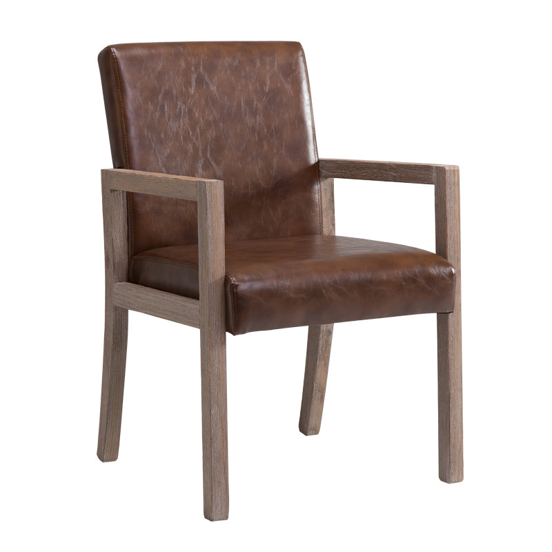 Sillón estilo campestre tapizado con respaldo sólido sillón individual de comedor