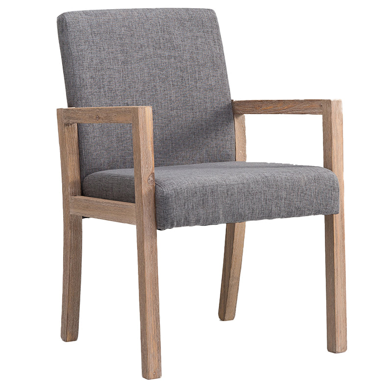Sillón estilo campestre tapizado con respaldo sólido sillón individual de comedor