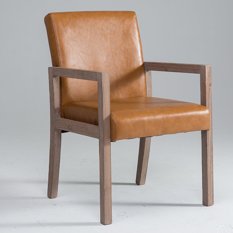 Sillón estilo campestre tapizado con respaldo sólido sillón individual de comedor