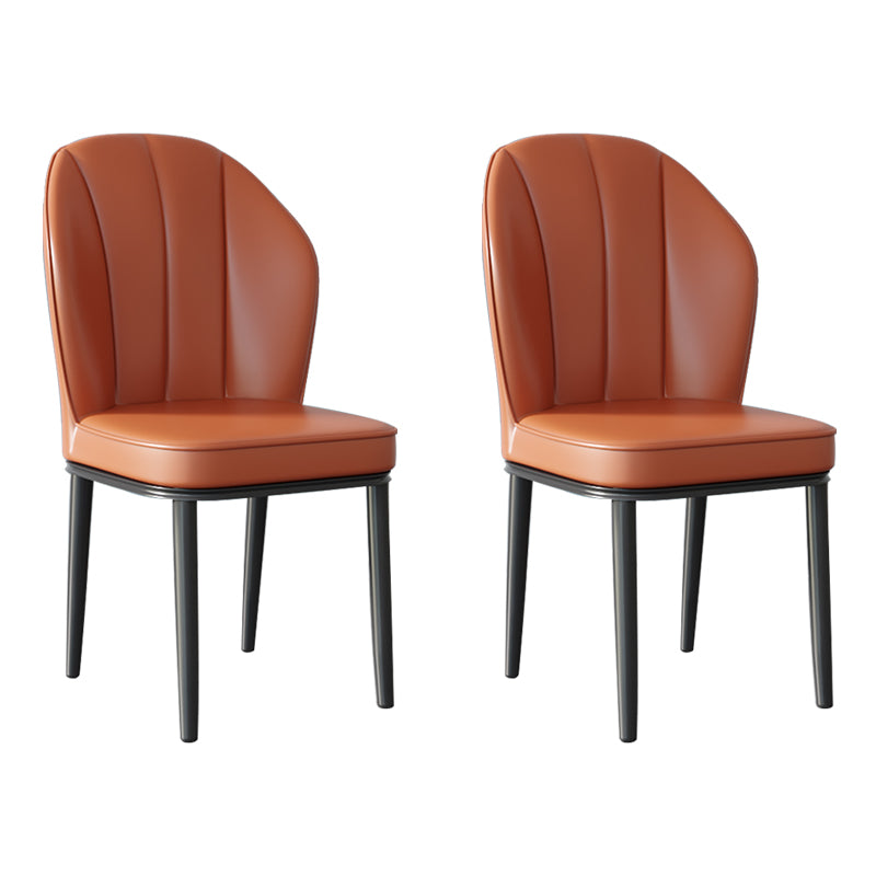 Silla lateral de metal contemporánea, silla sin brazos con respaldo de cojín para comedor
