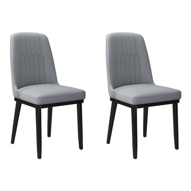 Silla lateral de metal contemporánea, silla sin brazos con respaldo de cojín para comedor