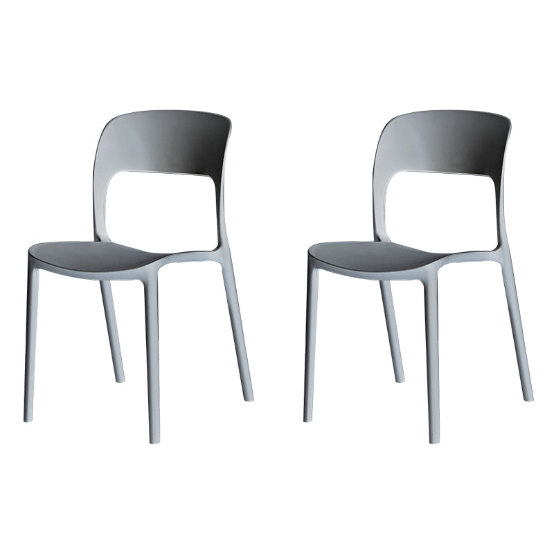 Sillas de comedor de plástico contemporáneas con respaldo abierto, silla lateral para uso en restaurantes