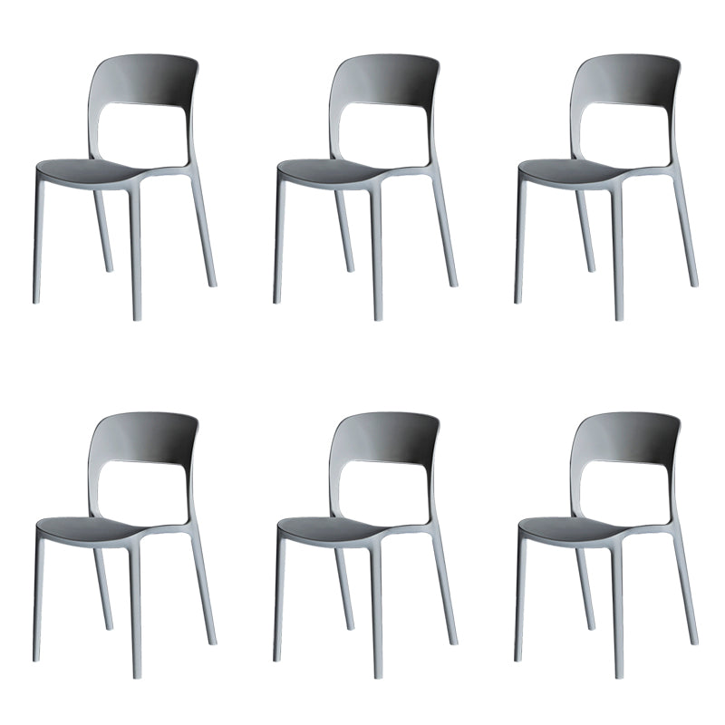 Sillas de comedor de plástico contemporáneas con respaldo abierto, silla lateral para uso en restaurantes