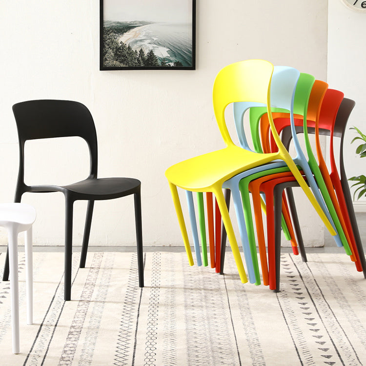 Sillas de comedor de plástico contemporáneas con respaldo abierto, silla lateral para uso en restaurantes