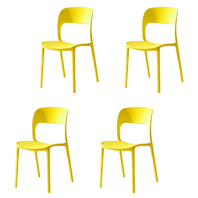 Sillas de comedor de plástico contemporáneas con respaldo abierto, silla lateral para uso en restaurantes