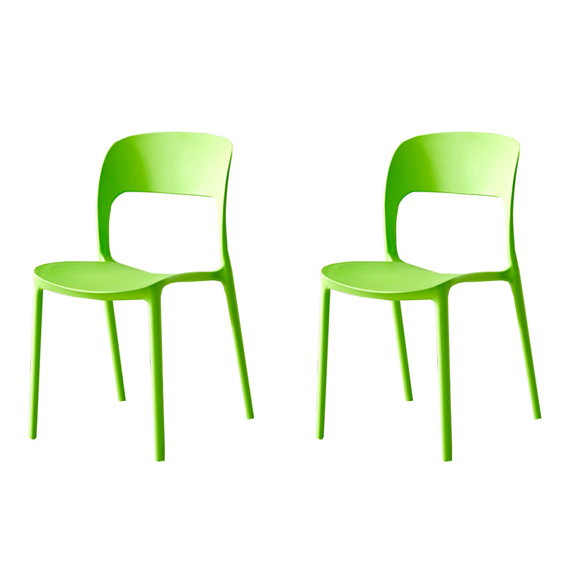 Sillas de comedor de plástico contemporáneas con respaldo abierto, silla lateral para uso en restaurantes