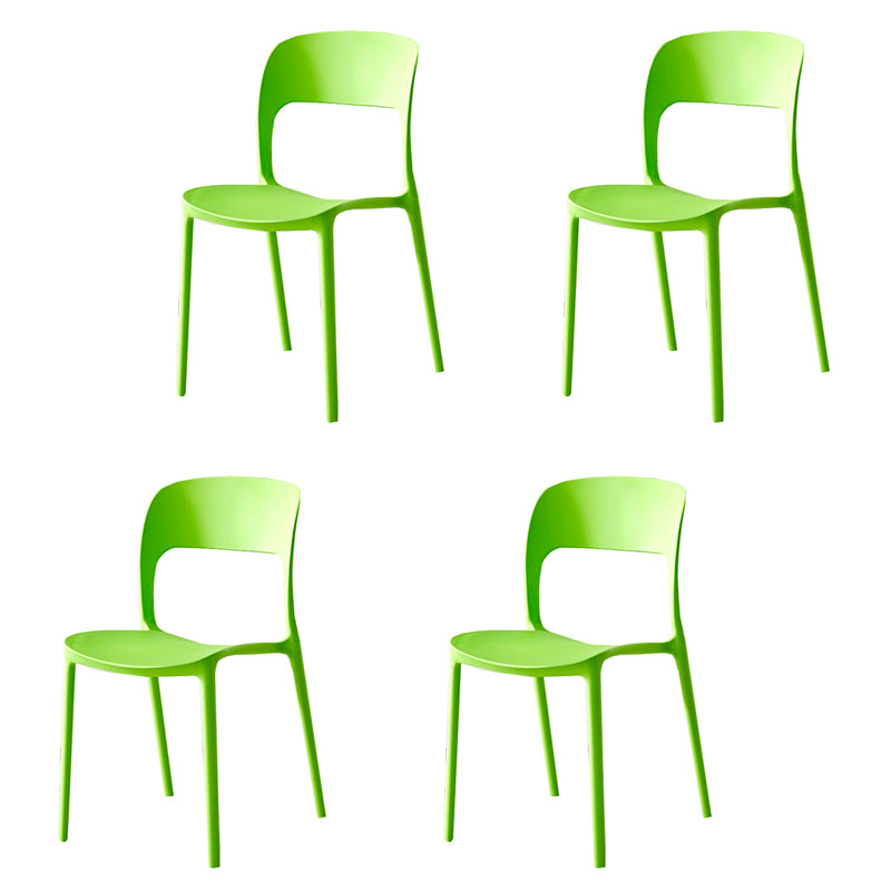 Sillas de comedor de plástico contemporáneas con respaldo abierto, silla lateral para uso en restaurantes