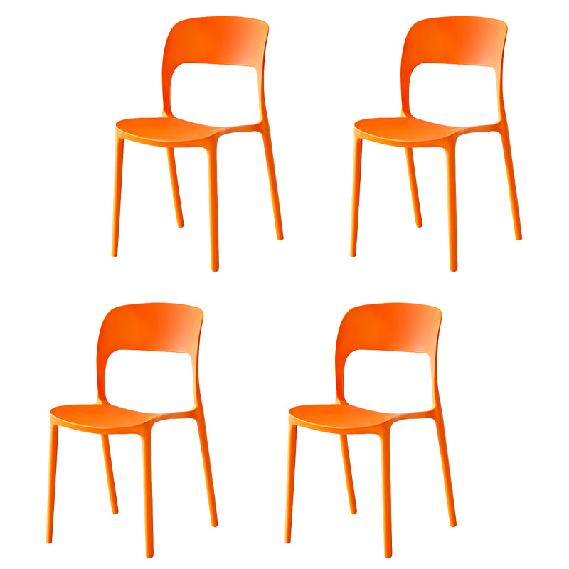 Sillas de comedor de plástico contemporáneas con respaldo abierto, silla lateral para uso en restaurantes