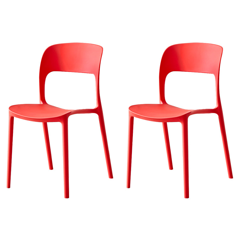 Sillas de comedor de plástico contemporáneas con respaldo abierto, silla lateral para uso en restaurantes