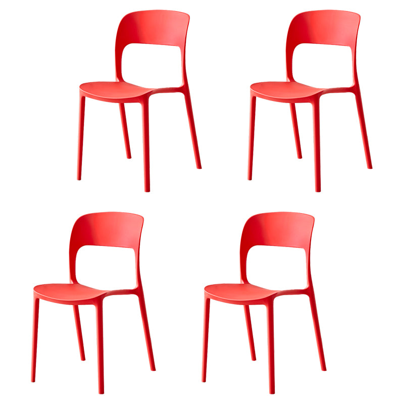 Sillas de comedor de plástico contemporáneas con respaldo abierto, silla lateral para uso en restaurantes