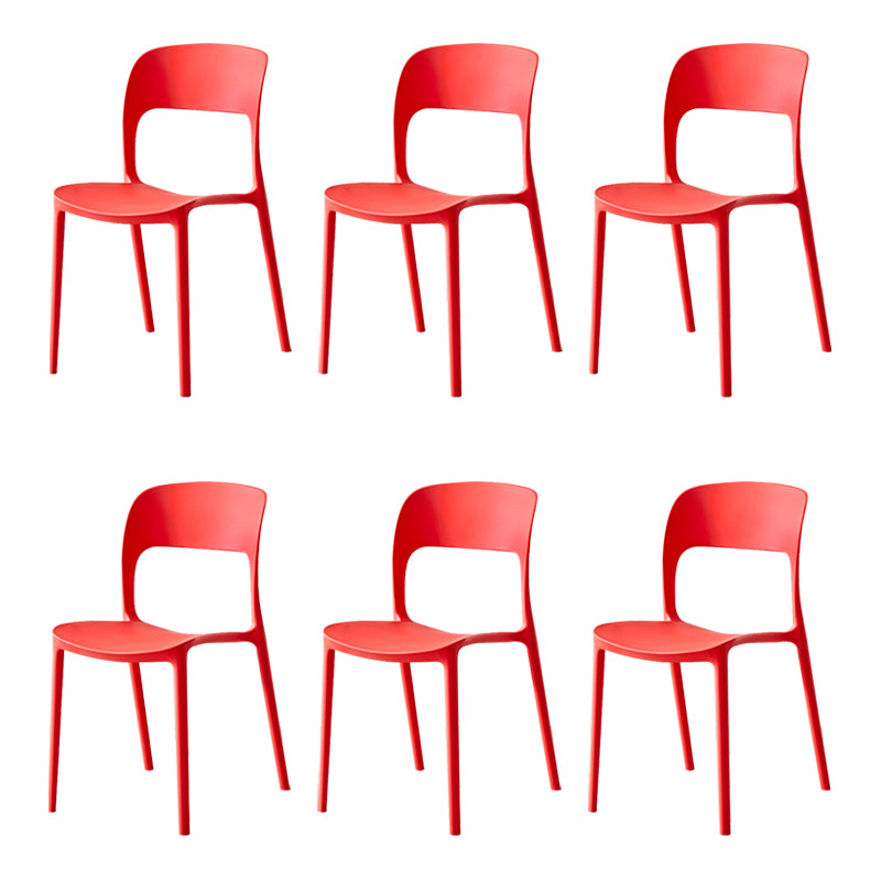 Sillas de comedor de plástico contemporáneas con respaldo abierto, silla lateral para uso en restaurantes