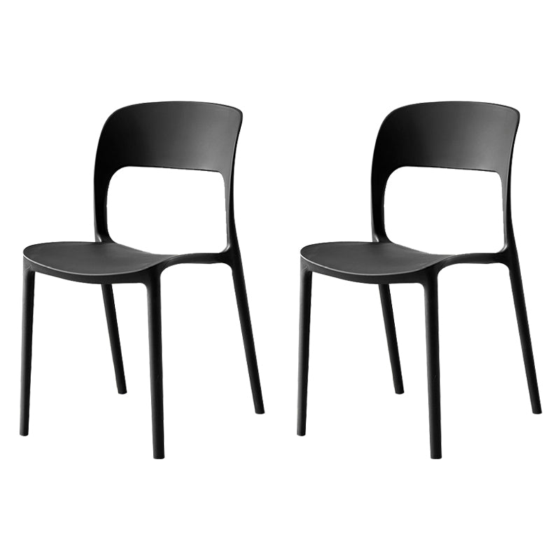 Sillas de comedor de plástico contemporáneas con respaldo abierto, silla lateral para uso en restaurantes