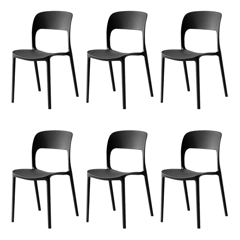 Sillas de comedor de plástico contemporáneas con respaldo abierto, silla lateral para uso en restaurantes
