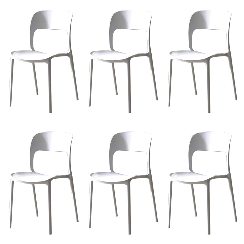 Sillas de comedor de plástico contemporáneas con respaldo abierto, silla lateral para uso en restaurantes
