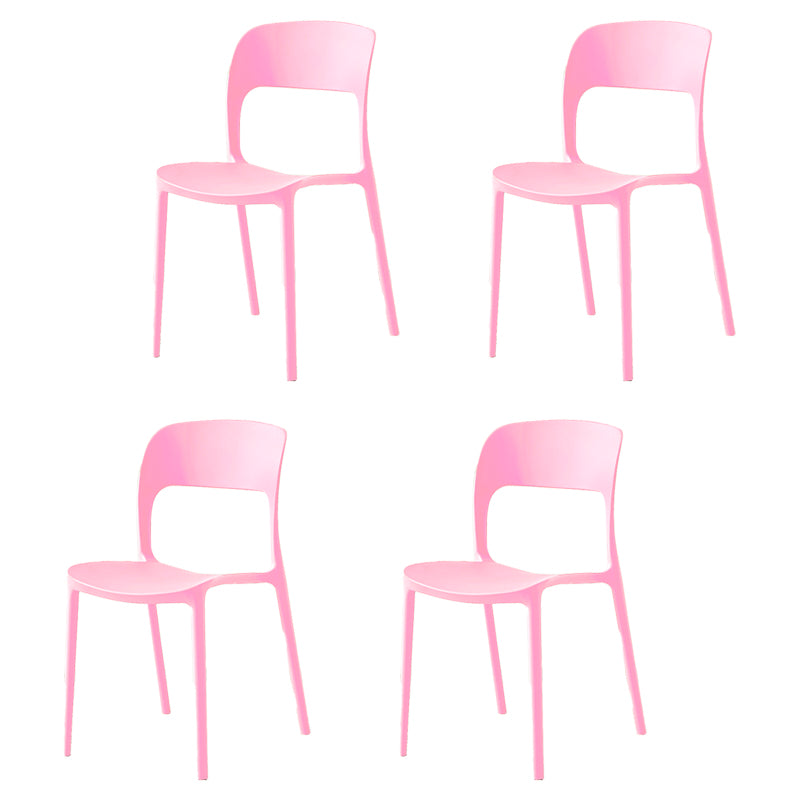 Sillas de comedor de plástico contemporáneas con respaldo abierto, silla lateral para uso en restaurantes