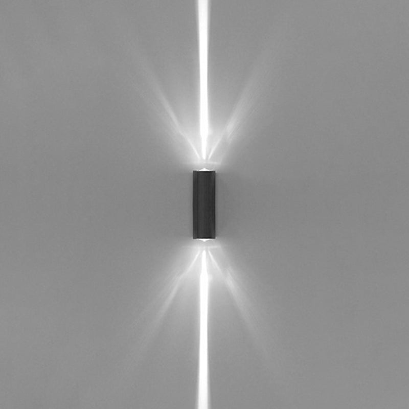 Metallic Rectangular Wall Sconce Light Simple Style Black Finish Wall Lamp