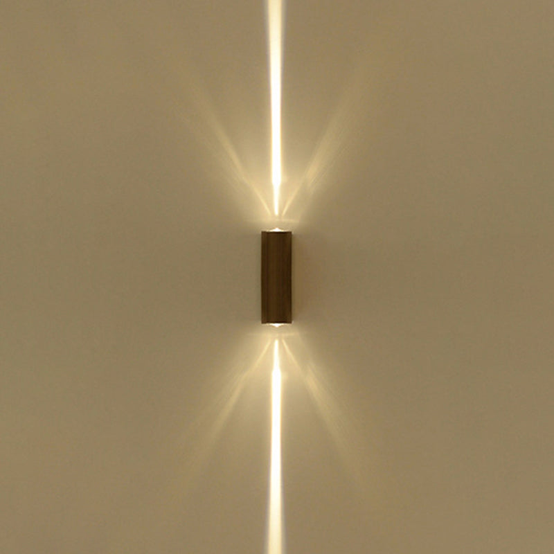 Metallic Rectangular Wall Sconce Light Simple Style Black Finish Wall Lamp