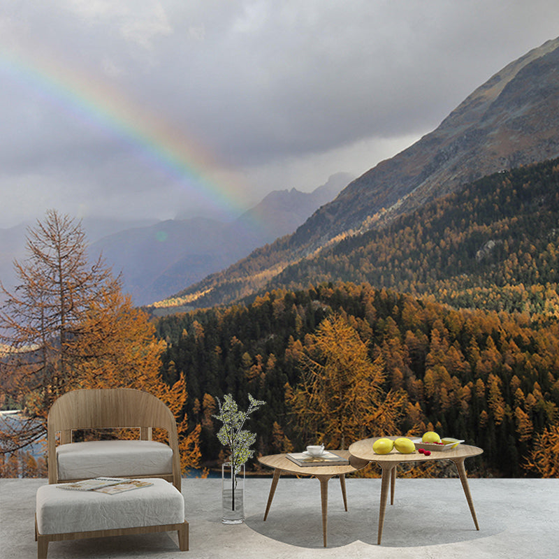 Huge Mountain Mural Wallpaper Mildew Resistant Sitting Room Decoration