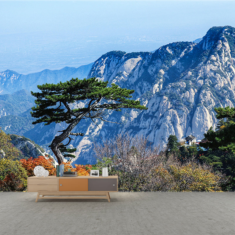 Huge Mountain Mural Wallpaper Mildew Resistant Sitting Room Decoration